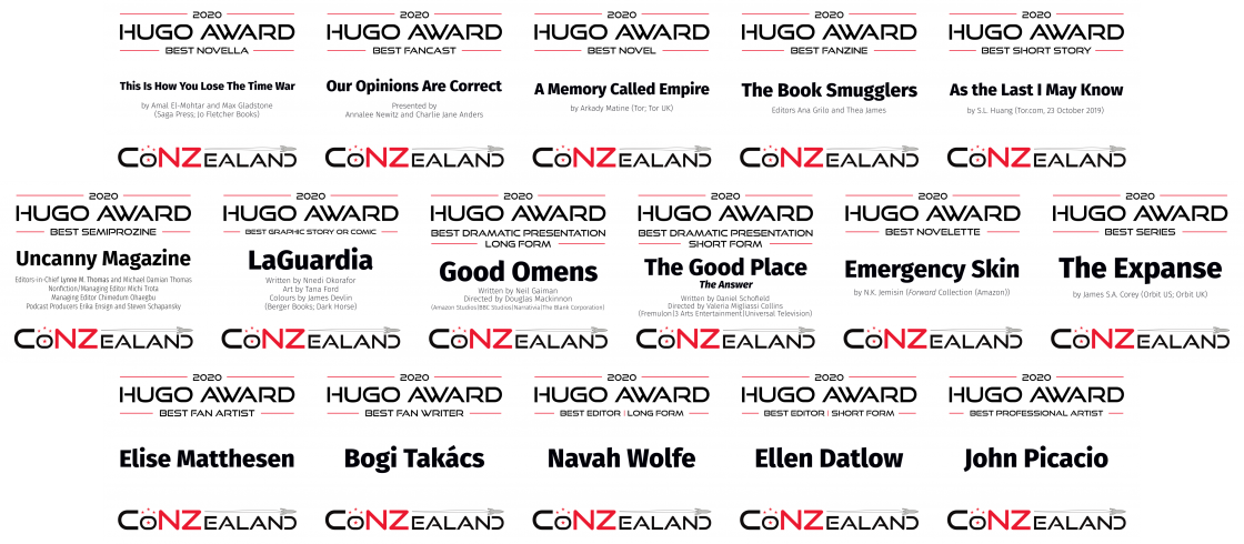 2020 Hugo Award category plaques