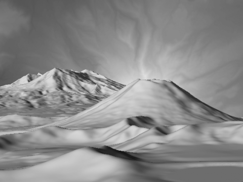 Mountains with Heightmap in Background