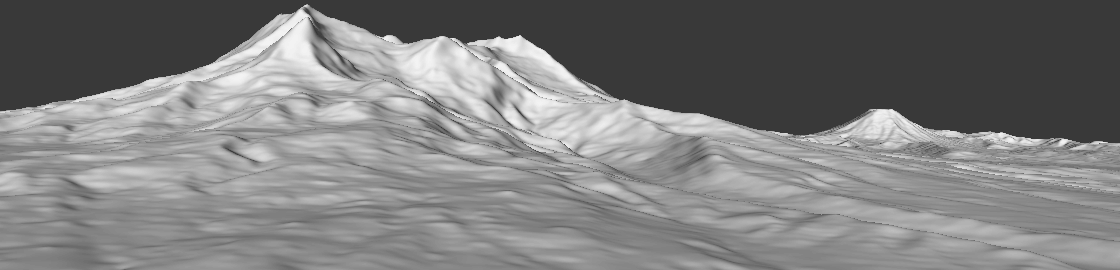 Mt Ruapehu and Mt Ngauruhoe model from SH1