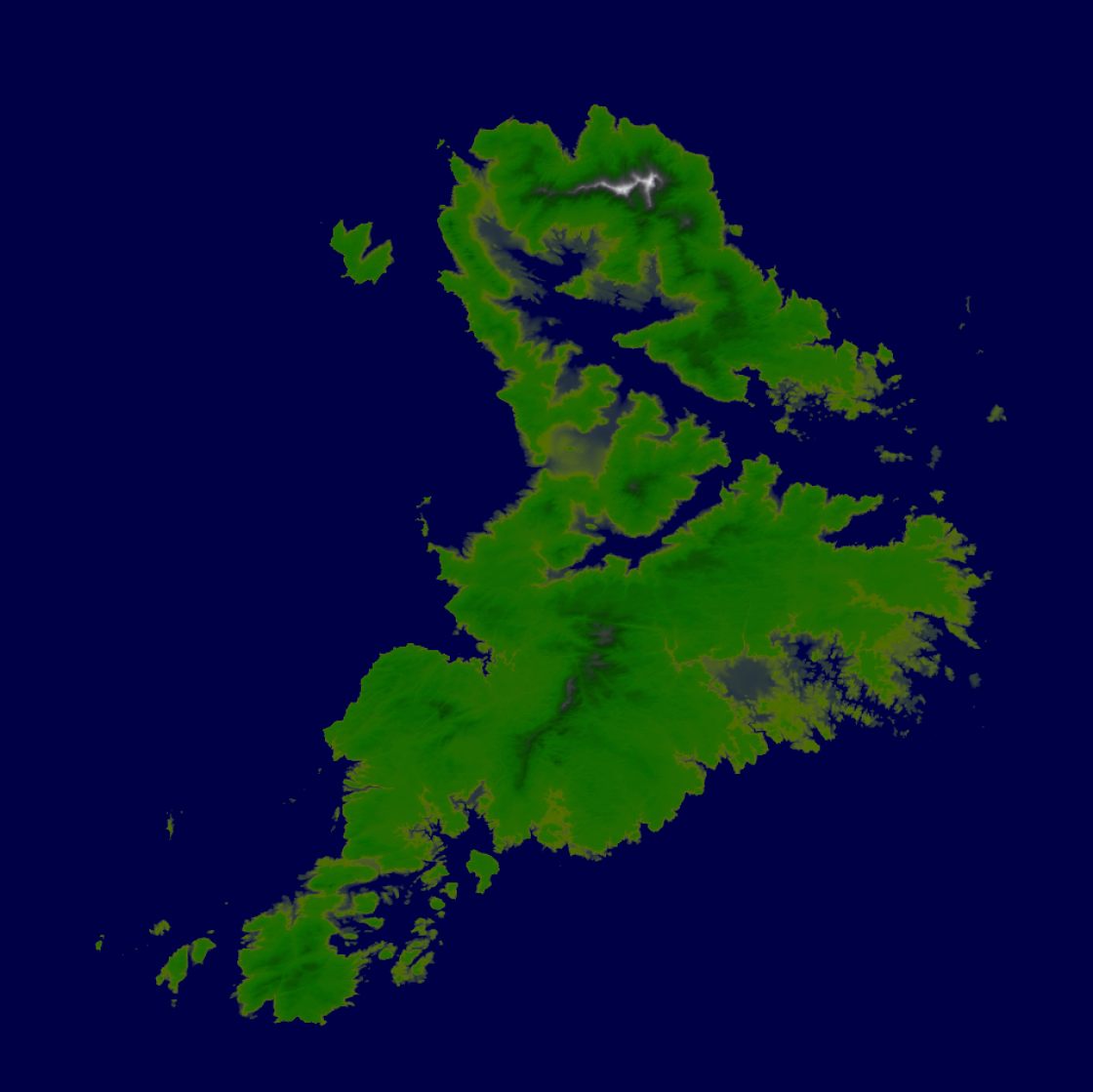 Stewart Island from above.