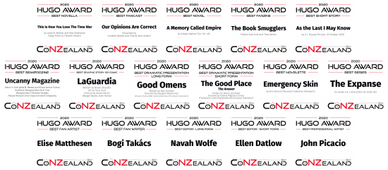 2020 Hugo Award category plaques